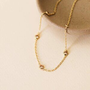 JaxKelly Champagne Stone Gold Necklace